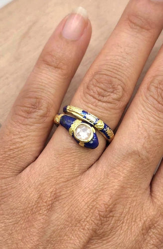 Bague 50 Serpenti - Bague en or jaune 18 ct et diamant taille rose 58 Facettes CV-044