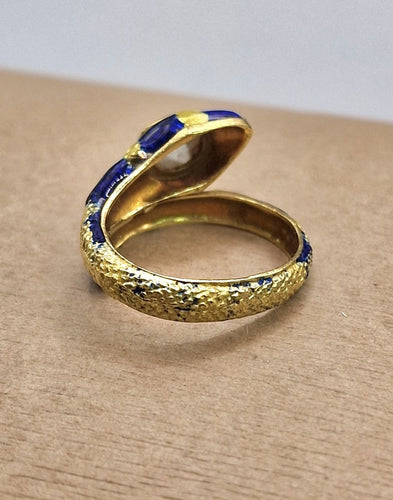 Bague 50 Serpenti - Bague en or jaune 18 ct et diamant taille rose 58 Facettes CV-044