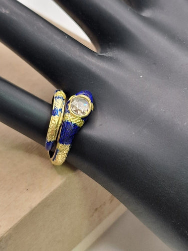 Bague 50 Serpenti - Bague en or jaune 18 ct et diamant taille rose 58 Facettes CV-044