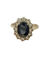 Bague 59 Bague cluster saphir en or blanc 18 ct et diamants 58 Facettes CV-044