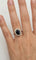 Bague 59 Bague cluster saphir en or blanc 18 ct et diamants 58 Facettes CV-044