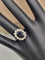 Bague 59 Bague cluster saphir en or blanc 18 ct et diamants 58 Facettes CV-044