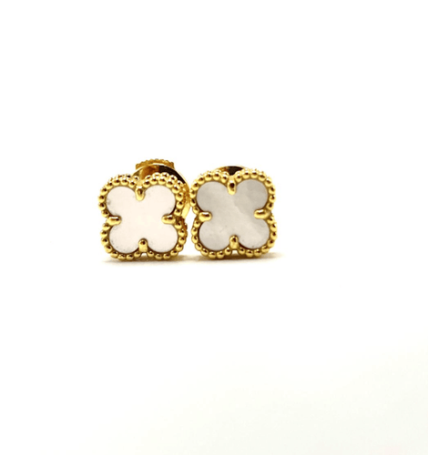 Boucles d'oreilles Van Cleef & Arpels Sweet Alhambra - Puces d'oreilles en or jaune 18K et nacre 58 Facettes BO/260158