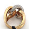 Bague 54 Bague à mailles souples en or blanc et jaune 18 ct et diamants 58 Facettes 300/26 D 139/26
