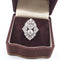 Bague 53 Bague en or blanc 18 ct avec diamants taille Old Mine 58 Facettes 102/26 D 110/26