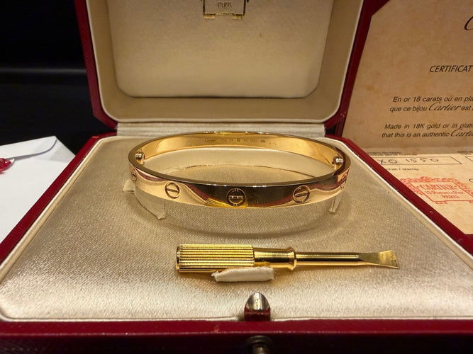 Bracelet Cartier Love - Bracelet classique en or jaune 750 58 Facettes Love bracelet