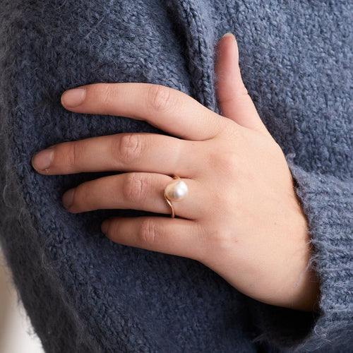Bague 53.5 Noï - Bague perle en or jaune 58 Facettes BO/230060