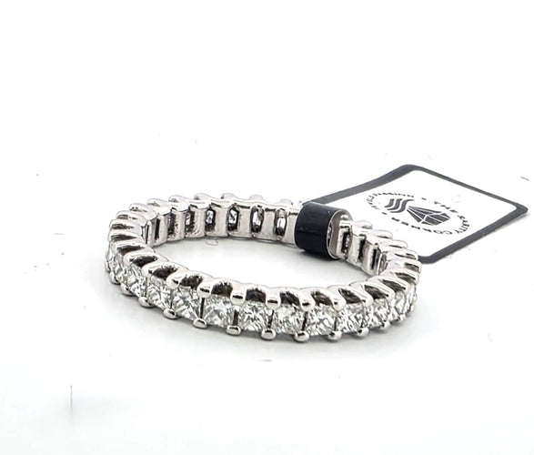 Bague 57 Bague alliance éternité en or blanc 18 ct avec diamants 58 Facettes 294/26 O