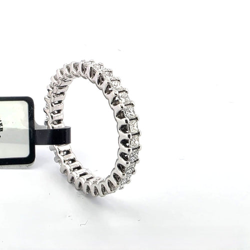 Bague 57 Bague alliance éternité en or blanc 18 ct avec diamants 58 Facettes 294/26 O