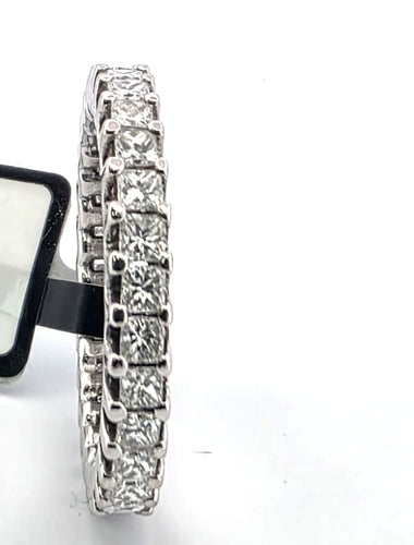 Bague 57 Bague alliance éternité en or blanc 18 ct avec diamants 58 Facettes 294/26 O