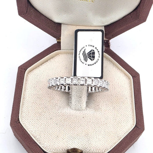 Bague 57 Bague alliance éternité en or blanc 18 ct avec diamants 58 Facettes 294/26 O