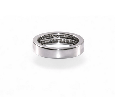 Bague 52 Demi-alliance - Bague en or blanc 18 carats et diamants 58 Facettes da