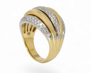 Bague 53 Constellation - Bague boule en or jaune 18 carats et diamants 58 Facettes bb