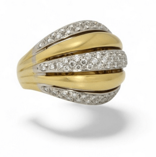 Bague 53 Constellation - Bague boule en or jaune 18 carats et diamants 58 Facettes bb