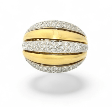 Bague 53 Constellation - Bague boule en or jaune 18 carats et diamants 58 Facettes bb