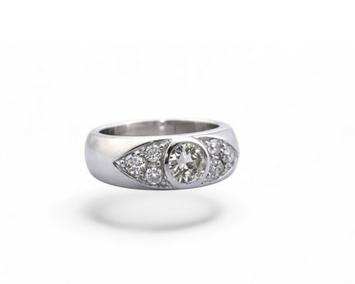 Bague 51 Bague en or blanc 18 carats avec diamants 58 Facettes bc