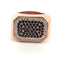Bague 55 Bague en or rose 18 kt avec diamants noirs et blancs 58 Facettes AN/001
