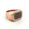 Bague 55 Bague en or rose 18 kt avec diamants noirs et blancs 58 Facettes AN/001