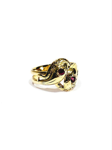 Bague 55.5 Bague serpent en or jaune 18 carats et rubis 58 Facettes id: 1754982