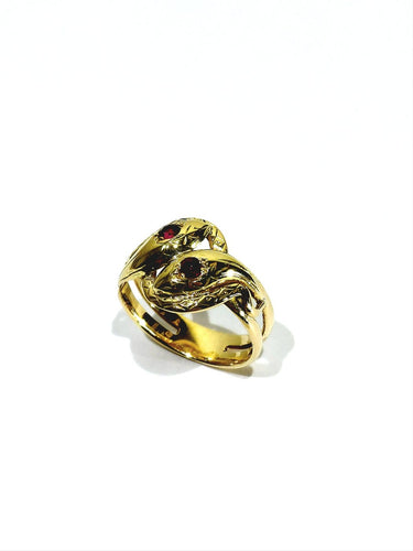 Bague 55.5 Bague serpent en or jaune 18 carats et rubis 58 Facettes id: 1754982