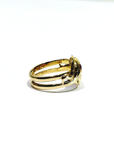 Bague 55.5 Bague serpent en or jaune 18 carats et rubis 58 Facettes id: 1754982