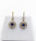 Boucles d'oreilles Dormeuses Art déco en or jaune 18k, saphirs synthétiques et diamants 58 Facettes A07091