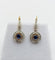 Boucles d'oreilles Dormeuses Art déco en or jaune 18k, saphirs synthétiques et diamants 58 Facettes A07091