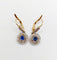 Boucles d'oreilles Dormeuses Art déco en or jaune 18k, saphirs synthétiques et diamants 58 Facettes A07091