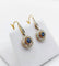 Boucles d'oreilles Dormeuses Art déco en or jaune 18k, saphirs synthétiques et diamants 58 Facettes A07091