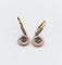 Boucles d'oreilles Dormeuses Art déco en or jaune 18k, saphirs synthétiques et diamants 58 Facettes A07091