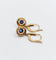 Boucles d'oreilles Dormeuses Art déco en or jaune 18k, saphirs synthétiques et diamants 58 Facettes A07091