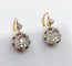 Boucles d'oreilles Dormeuses anciennes en or 18k et platine, diamants taille rose 58 Facettes A07093