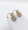 Boucles d'oreilles Dormeuses anciennes en or 18k et platine, diamants taille rose 58 Facettes A07093