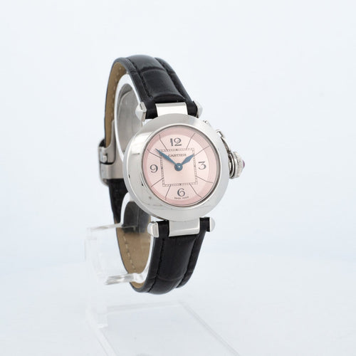 Montre Cartier Pasha - Montre SM cadran arabes roses en acier 58 Facettes 509