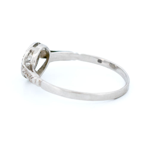 Bague 56 Bague cluster vintage en or blanc 14 ct et diamants 58 Facettes 328D72E9CC83417080BBA62BC5B967C1