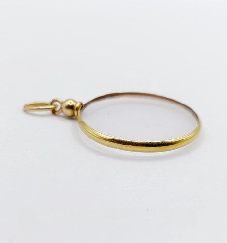 Pendentif Pendentif porte-photo rond en or 18k (circa 1900) 58 Facettes A07102