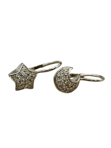 Boucles d'oreilles Pasquale Bruni Star Moon - Boucles d’oreilles en or blanc 18 ct et diamants 58 Facettes CV-047
