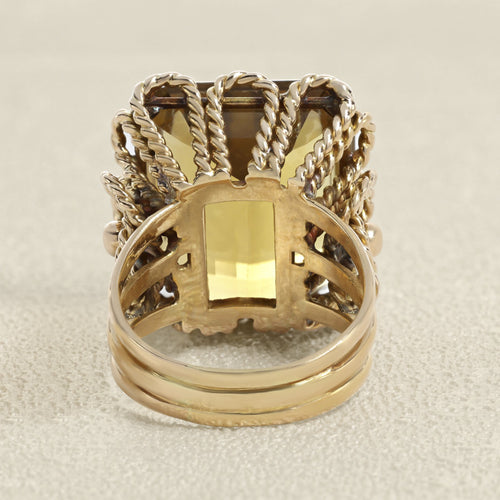 Bague 56 Bague or rose et citrine RPC 58 Facettes OC-61G00115