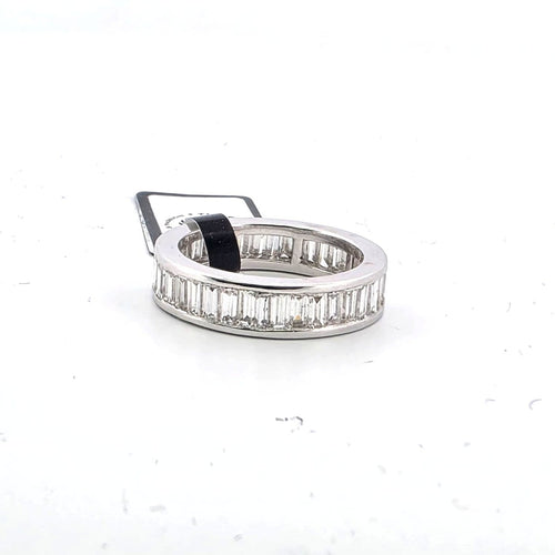 Bague 51 Bague éternité en or blanc avec diamants baguette 58 Facettes 294/26 N