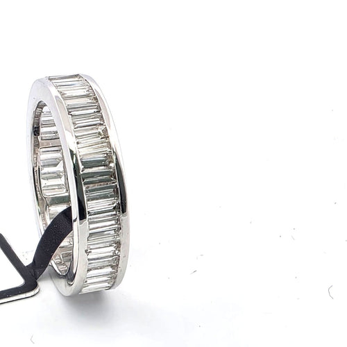 Bague 51 Bague éternité en or blanc avec diamants baguette 58 Facettes 294/26 N