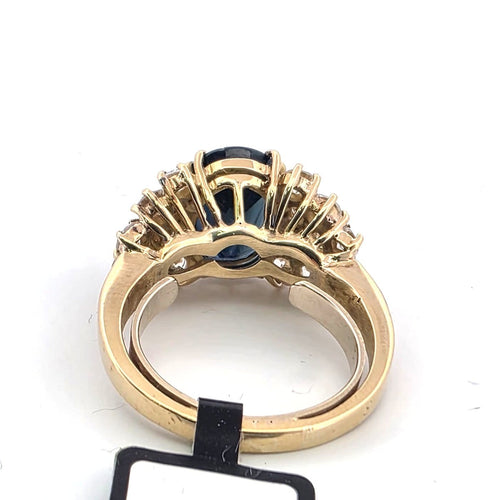 Bague 48 Bague en or jaune 18 ct avec saphir et diamants 58 Facettes 318/26 B 140/26