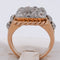 Bague 49 Bague Art déco en or jaune 18 ct et platine avec diamants 58 Facettes AN 643 '(00319)