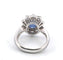Bague 50 Bague en or blanc 18 ct avec saphir ovale et diamants 58 Facettes 319/26 D