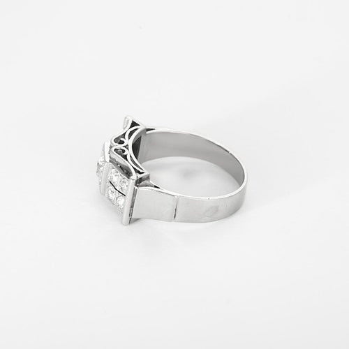 Bague 59 Bague en or gris et diamants 58 Facettes 260238