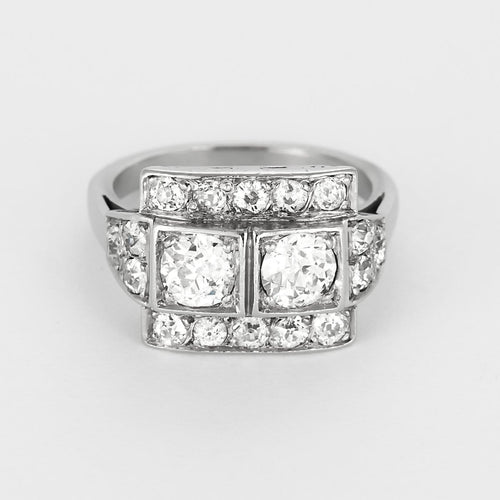 Bague 55 Elegante Bague Art déco en or gris et diamants taille ancienne 58 Facettes 260239