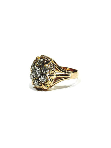 Bague 53 Bague en or rose 18 carats avec diamants taille brillant 58 Facettes id: 1755436