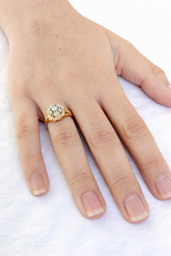 Bague 53 Bague en or rose 18 carats avec diamants taille brillant 58 Facettes id: 1755436