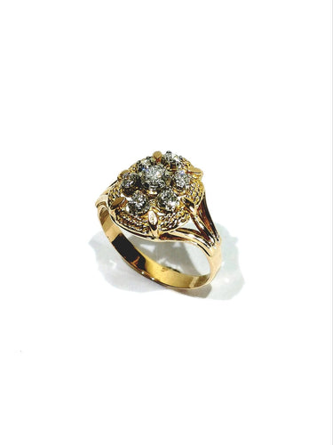 Bague 53 Bague en or rose 18 carats avec diamants taille brillant 58 Facettes id: 1755436