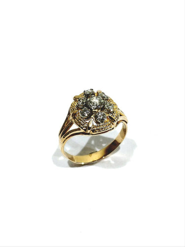 Bague 53 Bague en or rose 18 carats avec diamants taille brillant 58 Facettes id: 1755436