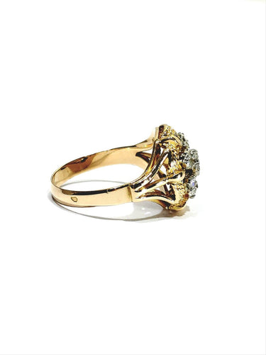Bague 53 Bague en or rose 18 carats avec diamants taille brillant 58 Facettes id: 1755436